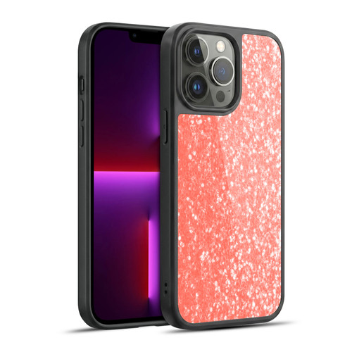 PLdesign Sparkly Coral Light Coral Orange Gel Armour Case For Apple iPhone 13 Pro Max