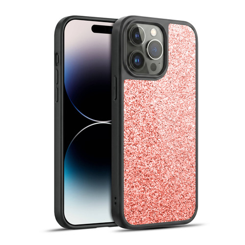PLdesign Sparkly Coral Light Pink Gel Armour Case For Apple iPhone 14 Pro Max