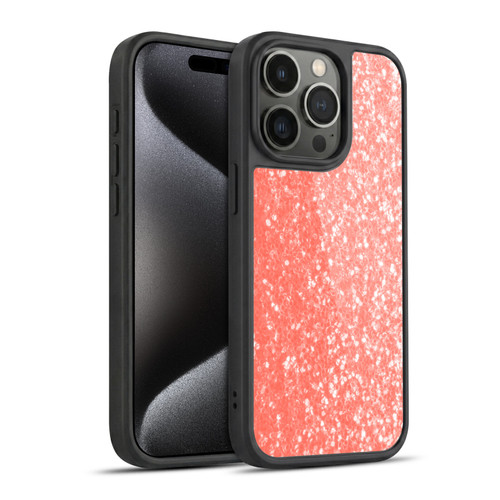 PLdesign Sparkly Coral Light Coral Orange Gel Armour Case For Apple iPhone 15 Pro
