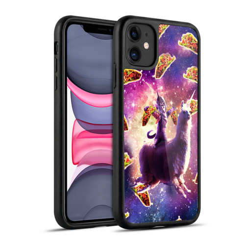 Random Galaxy Space Llama Warrior Cat & Tacos Gel Armour Case For Apple iPhone 11