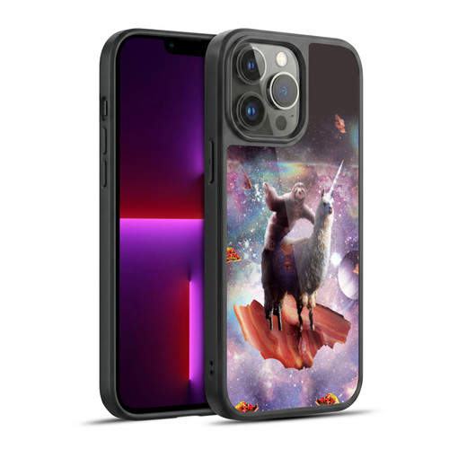 Random Galaxy Space Llama Outer Space Sloth & Bacons Gel Armour Case For Apple iPhone 13 Pro Max
