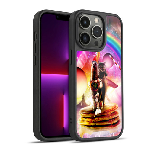 Random Galaxy Space Llama Cat & Electric Pancakes Gel Armour Case For Apple iPhone 13 Pro