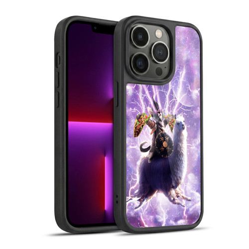 Random Galaxy Space Llama Lazer Cat & Tacos Gel Armour Case For Apple iPhone 13 Pro