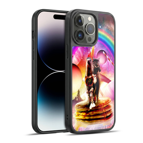 Random Galaxy Space Llama Cat & Electric Pancakes Gel Armour Case For Apple iPhone 14 Pro Max