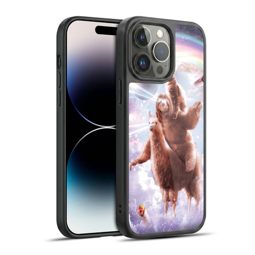 Random Galaxy Space Llama Sloth & Cat Lazer Eyes Gel Armour Case For Apple iPhone 14 Pro Max