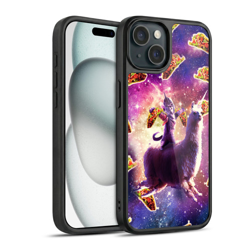 Random Galaxy Space Llama Warrior Cat & Tacos Gel Armour Case For Apple iPhone 15