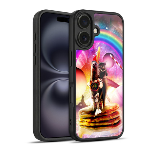 Random Galaxy Space Llama Cat & Electric Pancakes Gel Armour Case For Apple iPhone 16