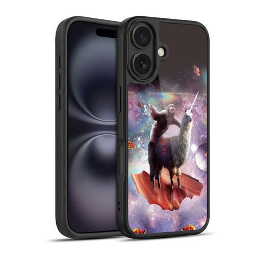 Random Galaxy Space Llama Outer Space Sloth & Bacons Gel Armour Case For Apple iPhone 16