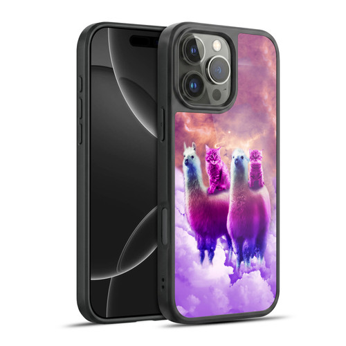 Random Galaxy Space Llama Galaxy Purple Cat Gel Armour Case For Apple iPhone 16 Pro Max