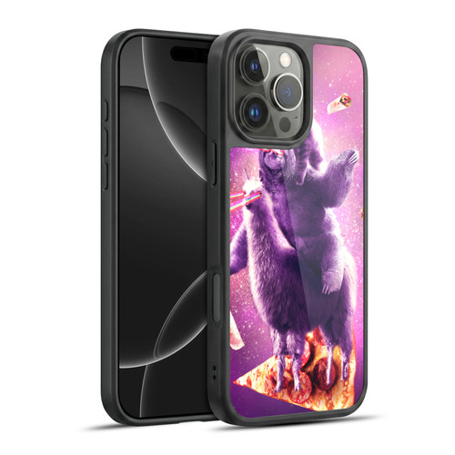 Random Galaxy Space Llama Sloth & Cat Lazer Eyes 2 Gel Armour Case For Apple iPhone 16 Pro Max