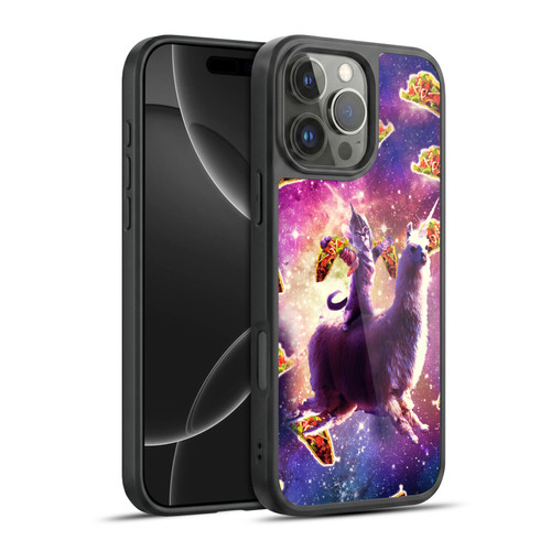 Random Galaxy Space Llama Warrior Cat & Tacos Gel Armour Case For Apple iPhone 16 Pro Max