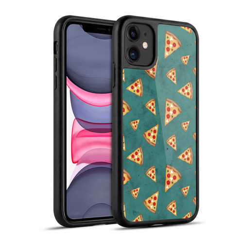 PLdesign Food Patterns Cool Fun Pizza Slices Teal Gel Armour Case For Apple iPhone 11