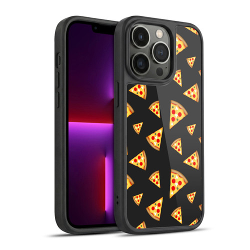 PLdesign Food Patterns Cool Fun Pizza Slices Black Gel Armour Case For Apple iPhone 13 Pro