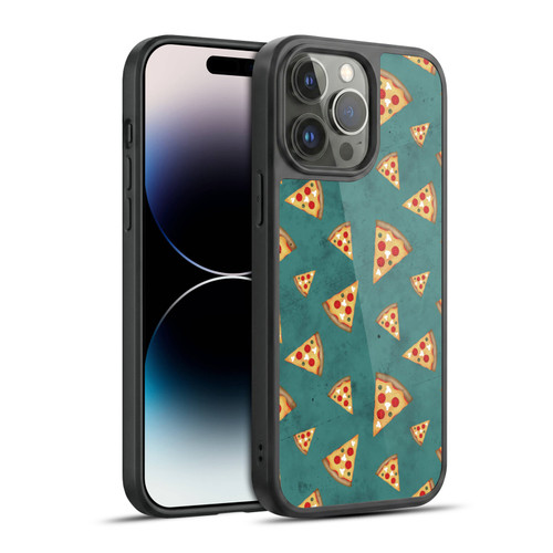 PLdesign Food Patterns Cool Fun Pizza Slices Teal Gel Armour Case For Apple iPhone 14 Pro Max
