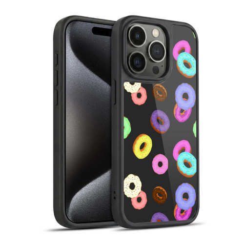 PLdesign Food Patterns Cool Fun Colorful Donuts Gel Armour Case For Apple iPhone 15 Pro