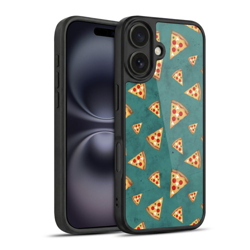 PLdesign Food Patterns Cool Fun Pizza Slices Teal Gel Armour Case For Apple iPhone 16