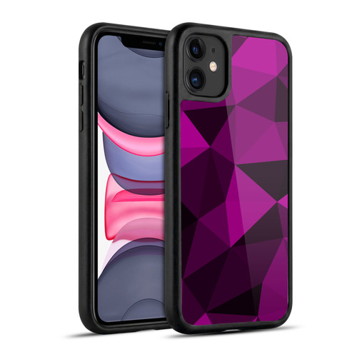 PLdesign Geometric Patterns Dark Pink And Black Mesh Gel Armour Case For Apple iPhone 11