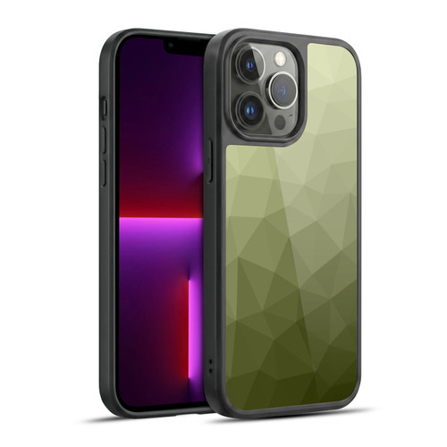 PLdesign Geometric Patterns Army Green Gradient Mesh Gel Armour Case For Apple iPhone 13 Pro Max