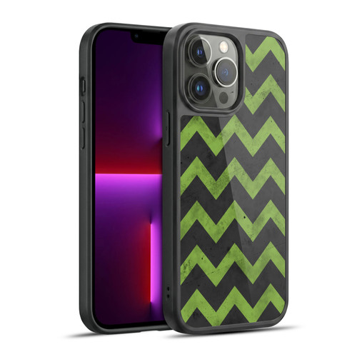 PLdesign Geometric Patterns Green Gray Vintage Gel Armour Case For Apple iPhone 13 Pro Max