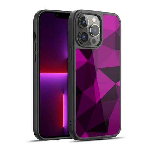 PLdesign Geometric Patterns Dark Pink And Black Mesh Gel Armour Case For Apple iPhone 13 Pro Max
