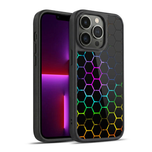 PLdesign Geometric Patterns Honeycomb Spectrum Gel Armour Case For Apple iPhone 13 Pro