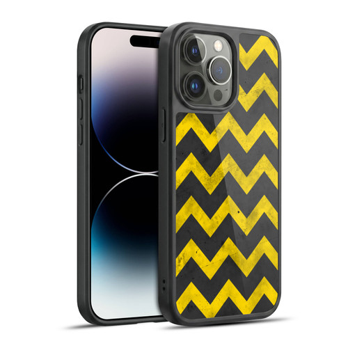 PLdesign Geometric Patterns Yellow Gray Vintage Gel Armour Case For Apple iPhone 14 Pro Max