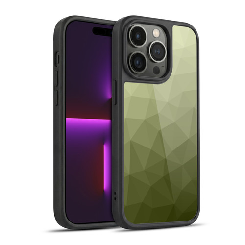 PLdesign Geometric Patterns Army Green Gradient Mesh Gel Armour Case For Apple iPhone 14 Pro