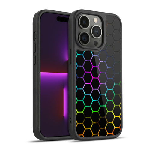 PLdesign Geometric Patterns Honeycomb Spectrum Gel Armour Case For Apple iPhone 14 Pro
