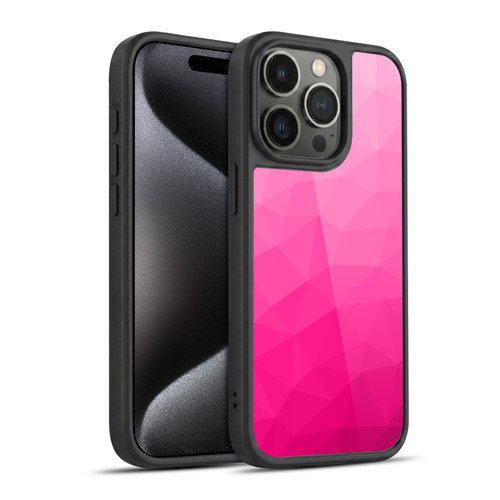 PLdesign Geometric Patterns Hot Pink Gradient Mesh Gel Armour Case For Apple iPhone 15 Pro
