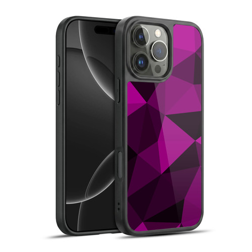 PLdesign Geometric Patterns Dark Pink And Black Mesh Gel Armour Case For Apple iPhone 16 Pro Max
