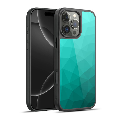 PLdesign Geometric Patterns Turquoise Gradient Mesh Gel Armour Case For Apple iPhone 16 Pro Max