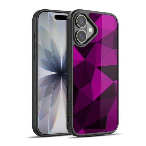 PLdesign Geometric Patterns Dark Pink And Black Mesh Gel Armour Case For Apple iPhone 17