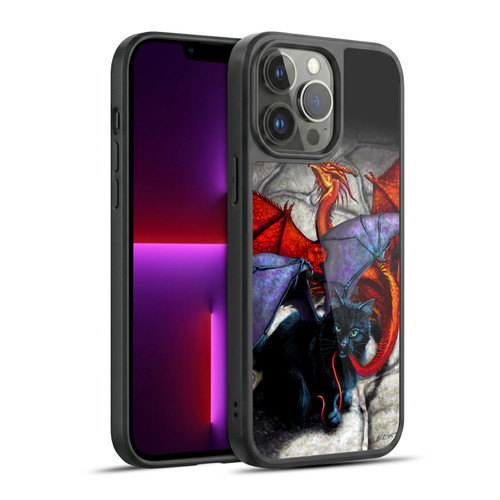 Stanley Morrison Art Bat Winged Black Cat & Dragon Gel Armour Case For Apple iPhone 13 Pro Max