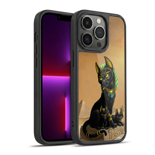 Stanley Morrison Art Egyptian Bastet Cat & Kittens Gel Armour Case For Apple iPhone 13 Pro