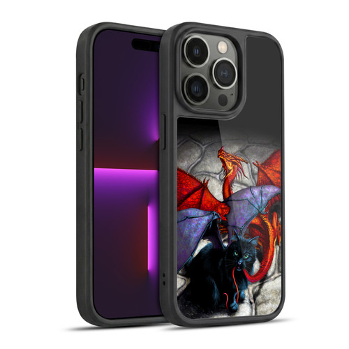 Stanley Morrison Art Bat Winged Black Cat & Dragon Gel Armour Case For Apple iPhone 14 Pro
