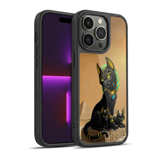Stanley Morrison Art Egyptian Bastet Cat & Kittens Gel Armour Case For Apple iPhone 14 Pro