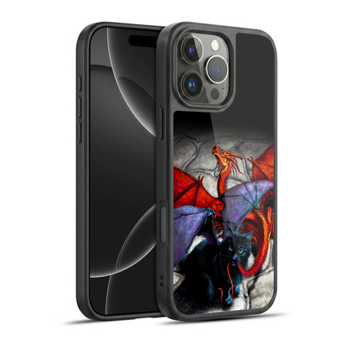 Stanley Morrison Art Bat Winged Black Cat & Dragon Gel Armour Case For Apple iPhone 16 Pro Max