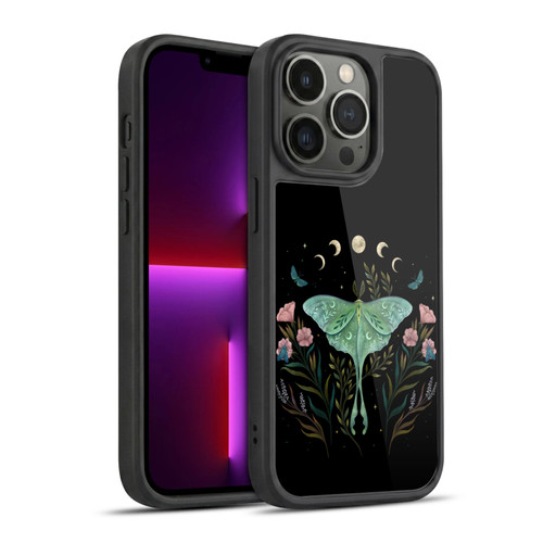 Episodic Drawing Illustration Animals Moth and Flowers Gel Armour Case For Apple iPhone 13 Pro