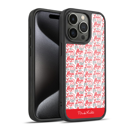 Frida Kahlo Typography Lover Red Gel Armour Case For Apple iPhone 15 Pro