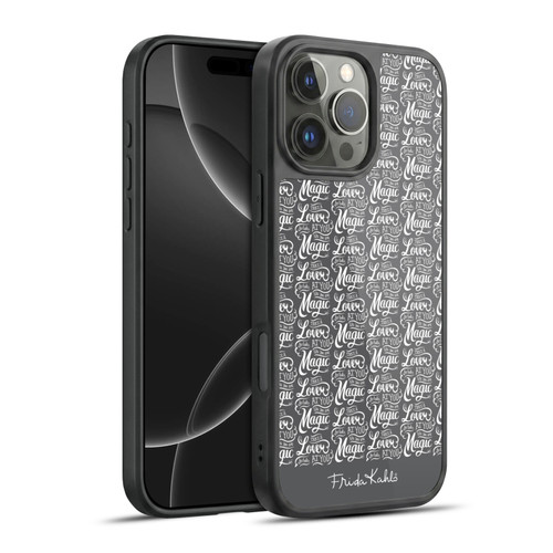 Frida Kahlo Typography Lover Grey Gel Armour Case For Apple iPhone 16 Pro Max