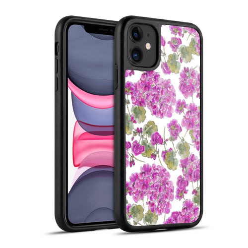 Anis Illustration Flower Pattern 2 Purple Gel Armour Case For Apple iPhone 11