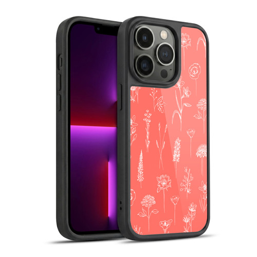 Anis Illustration Flower Pattern 2 Coral Gel Armour Case For Apple iPhone 13 Pro