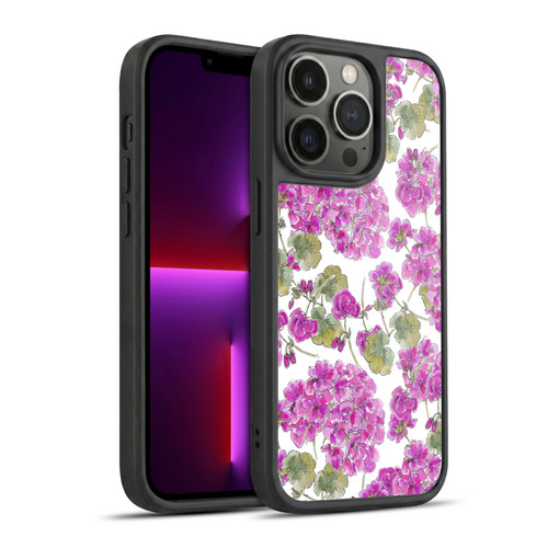 Anis Illustration Flower Pattern 2 Purple Gel Armour Case For Apple iPhone 13 Pro