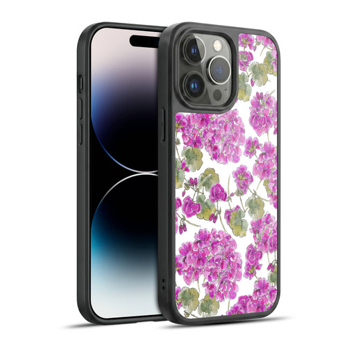 Anis Illustration Flower Pattern 2 Purple Gel Armour Case For Apple iPhone 14 Pro Max