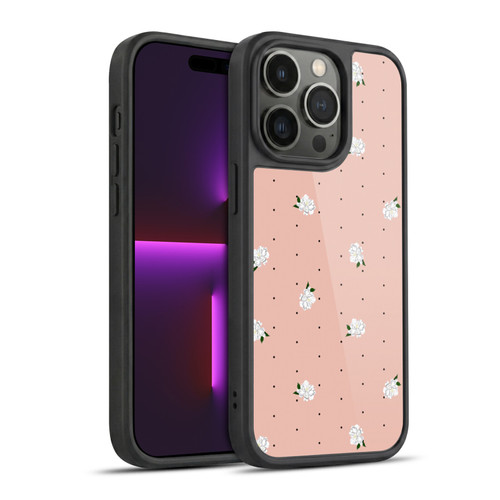 Anis Illustration Flower Pattern 2 Dots Gel Armour Case For Apple iPhone 14 Pro