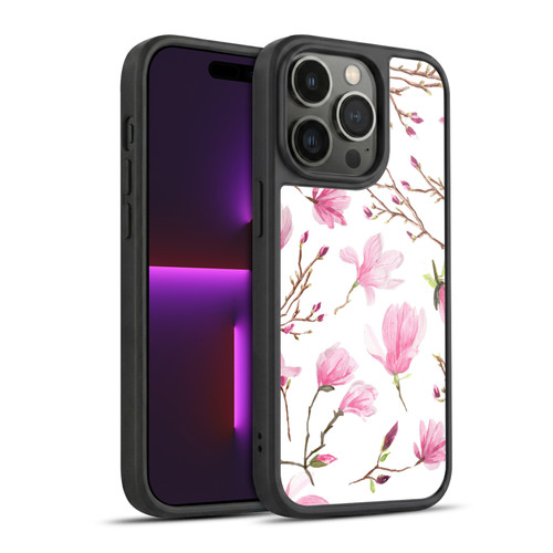 Anis Illustration Flower Pattern 2 Magnolia Gel Armour Case For Apple iPhone 14 Pro
