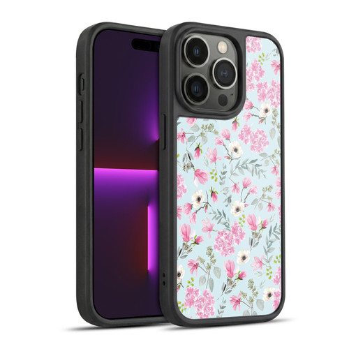 Anis Illustration Flower Pattern 2 Pink Gel Armour Case For Apple iPhone 14 Pro