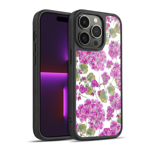 Anis Illustration Flower Pattern 2 Purple Gel Armour Case For Apple iPhone 14 Pro
