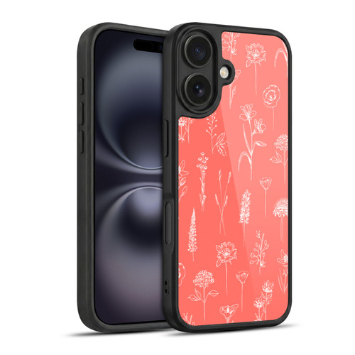 Anis Illustration Flower Pattern 2 Coral Gel Armour Case For Apple iPhone 16
