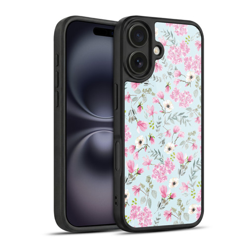 Anis Illustration Flower Pattern 2 Pink Gel Armour Case For Apple iPhone 16